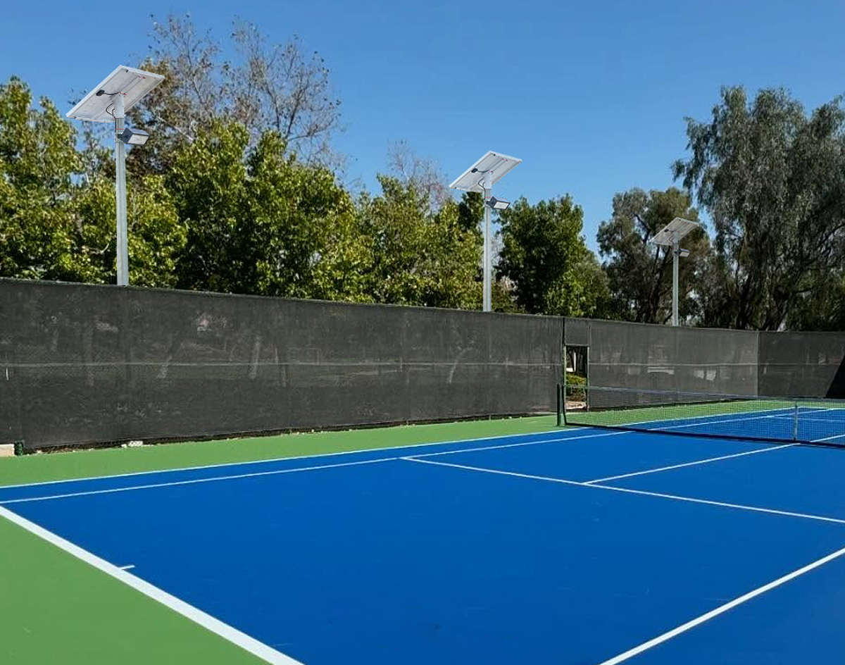 solar tennis court lights