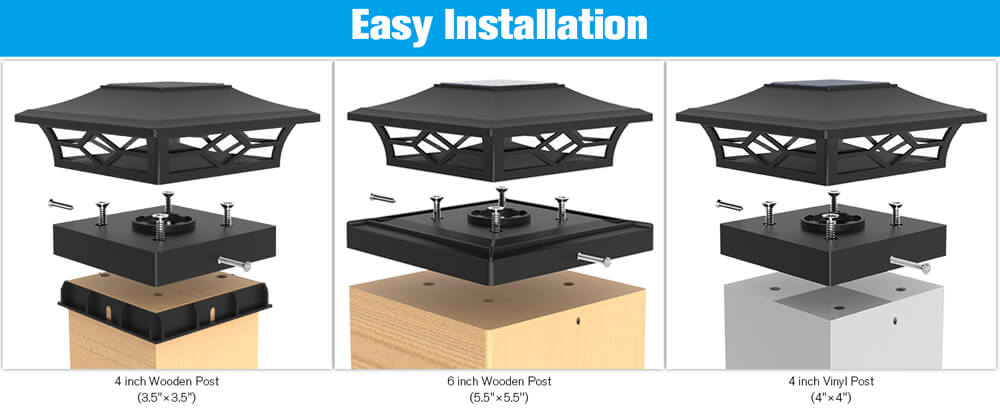 waterproof solar post cap light