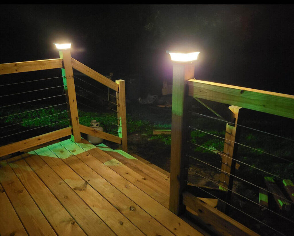 landscape solar post cap light