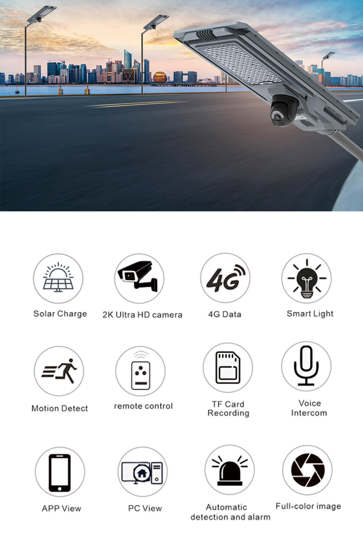 waterproof led solar street light