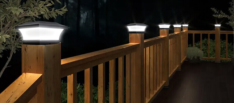 landscape solar post cap light