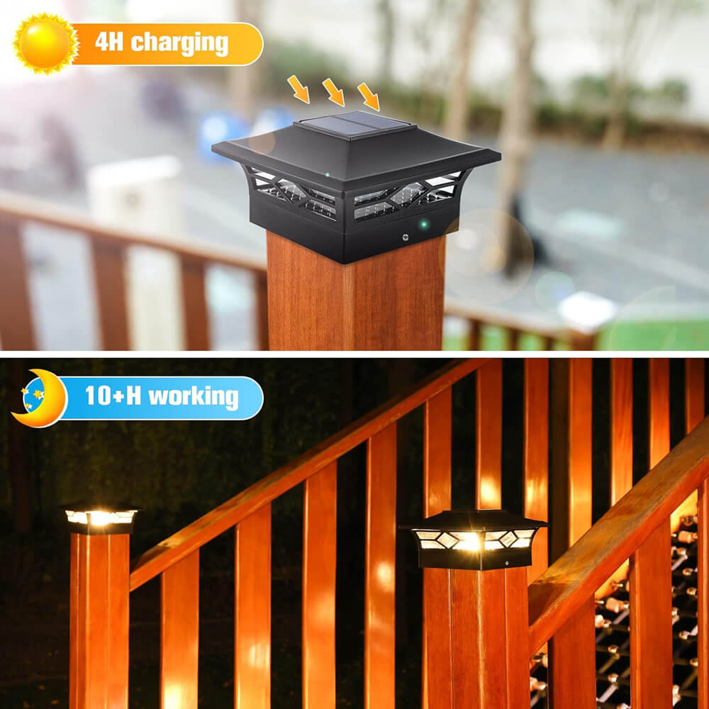 waterproof solar post cap light