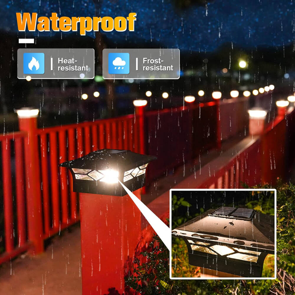 waterproof solar post cap light