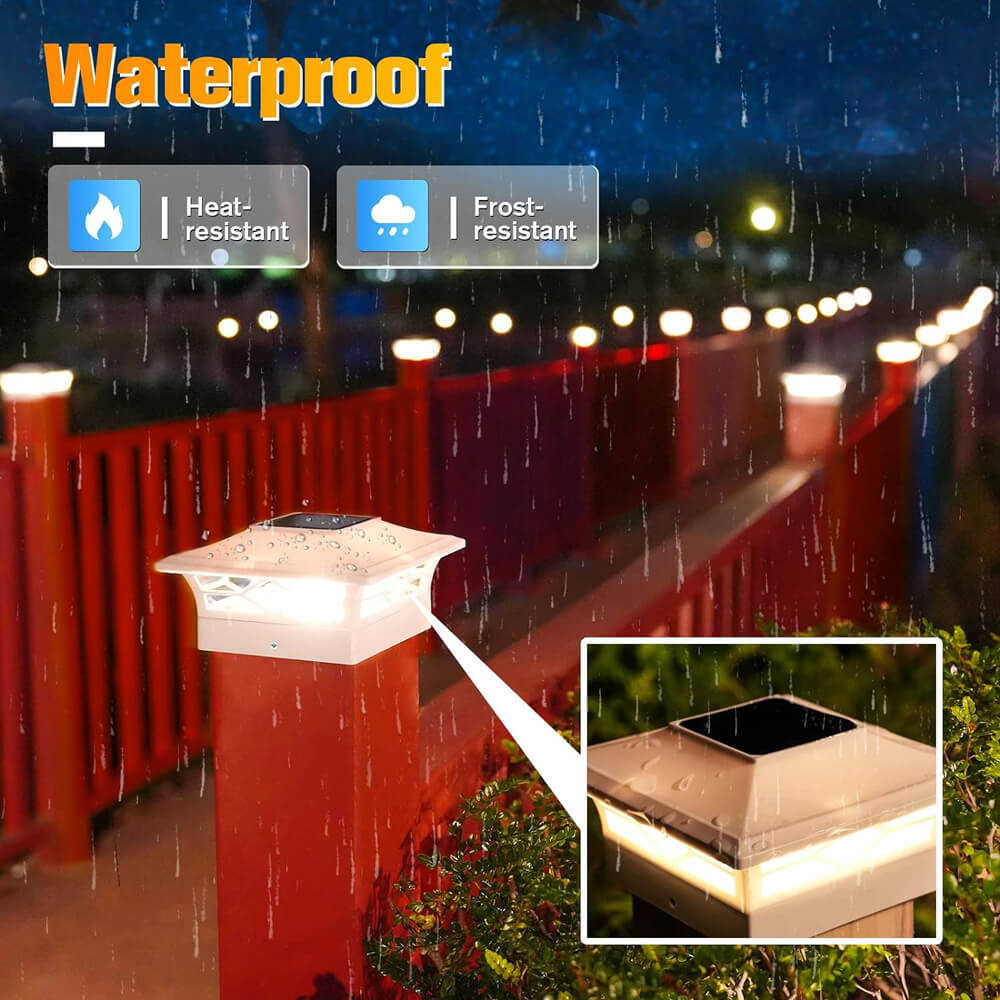waterproof solar post cap light