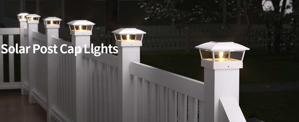 yard solar post cap light