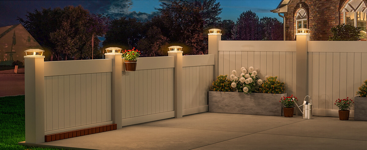 yard solar post cap light