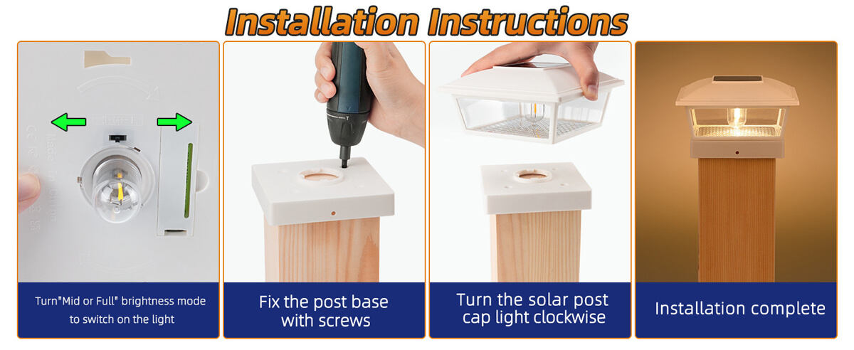 yard solar post cap light