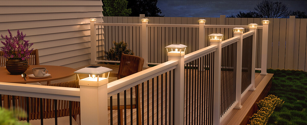 yard solar post cap light