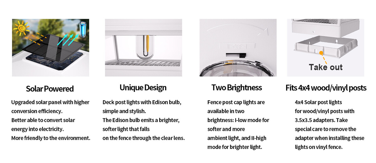 yard solar post cap light