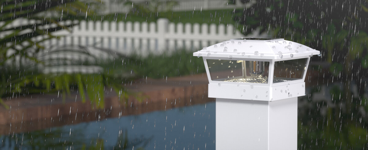 yard solar post cap light